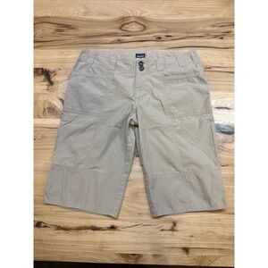 Patagonia Cali Roll Up Cuff Bermuda Hiking Shorts Women 10 Tan Beige Outdoor